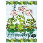 (image for) Mini Frog Parking Counted Cross Stitch Kit